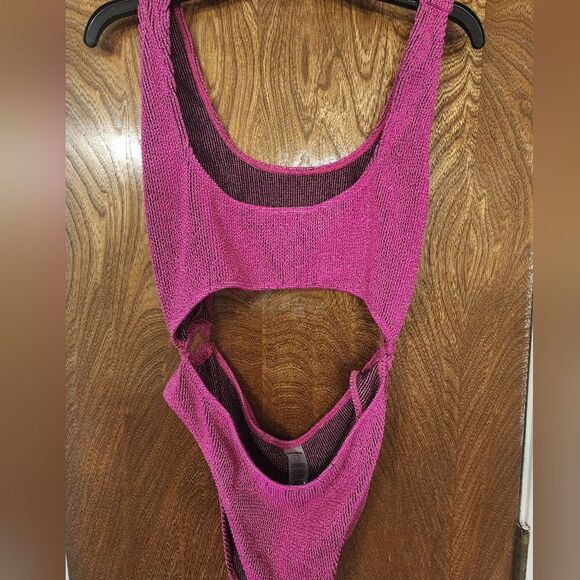 Good American Womens Metallic Cut-Out One-Piece Swimsuit NWT Size 5/6 - Picture 4 of 6